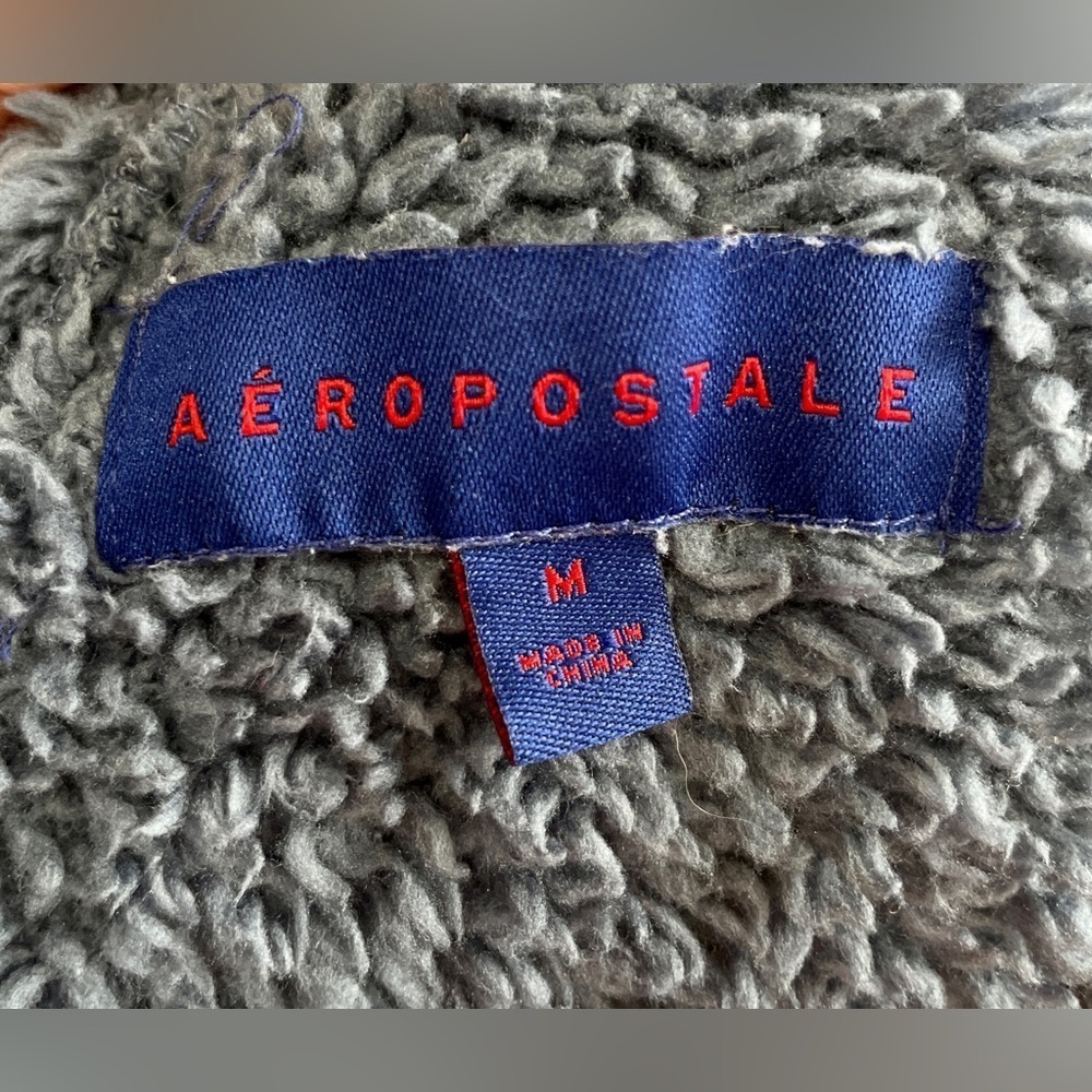 Aeropostale Sherpa blue soft pullover EUC size M - Picture 4 of 4